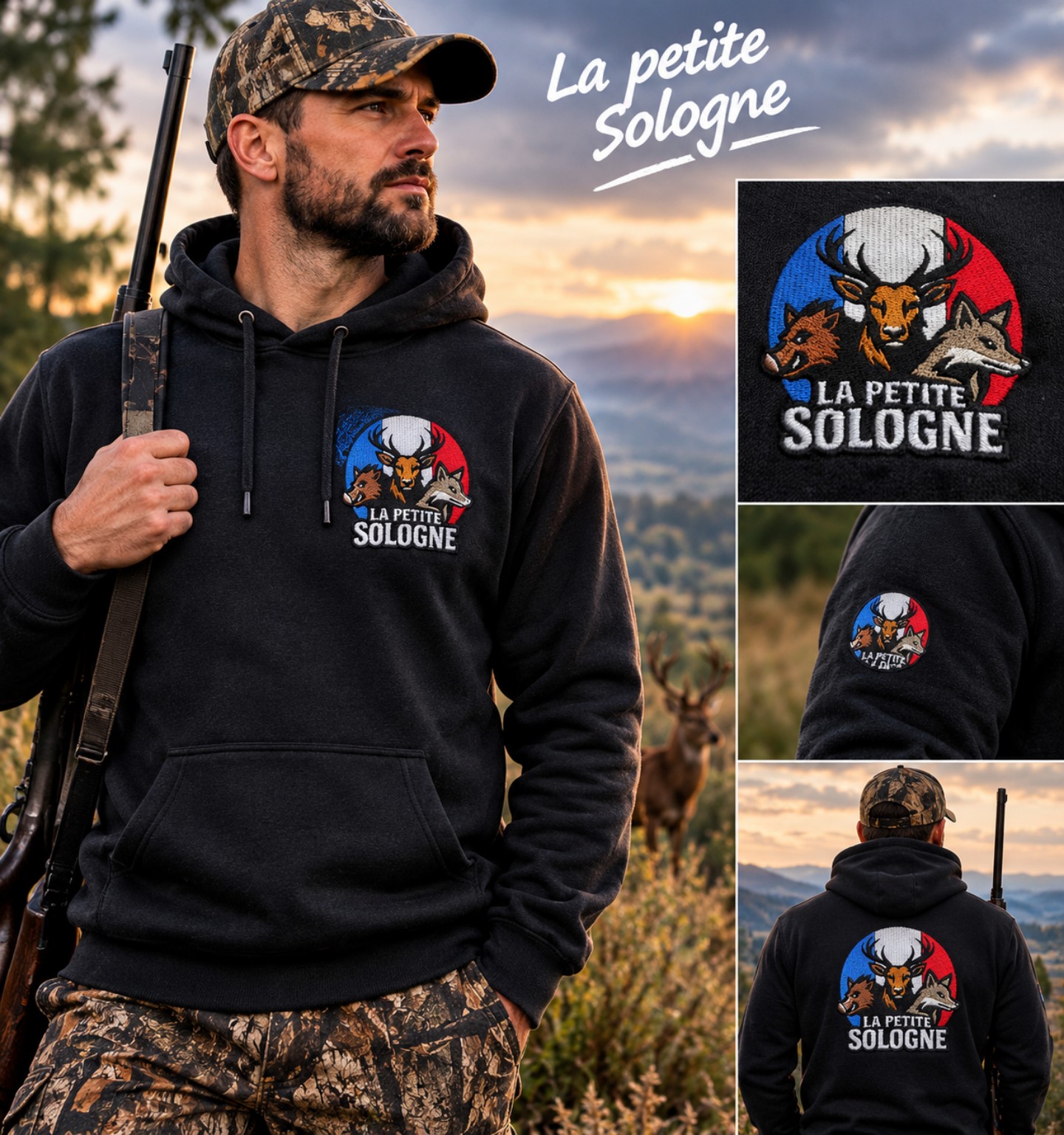 Sweat de chasse brodé